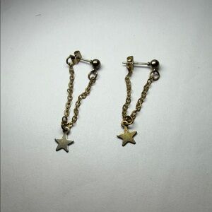 Gold Star Chain Earrings